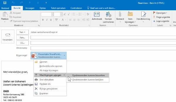Outlook 2016 - Bijlagen