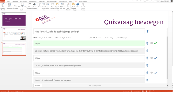 Quiz toevoegen