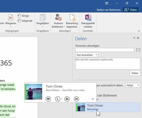Word 2016 - Samenwerken